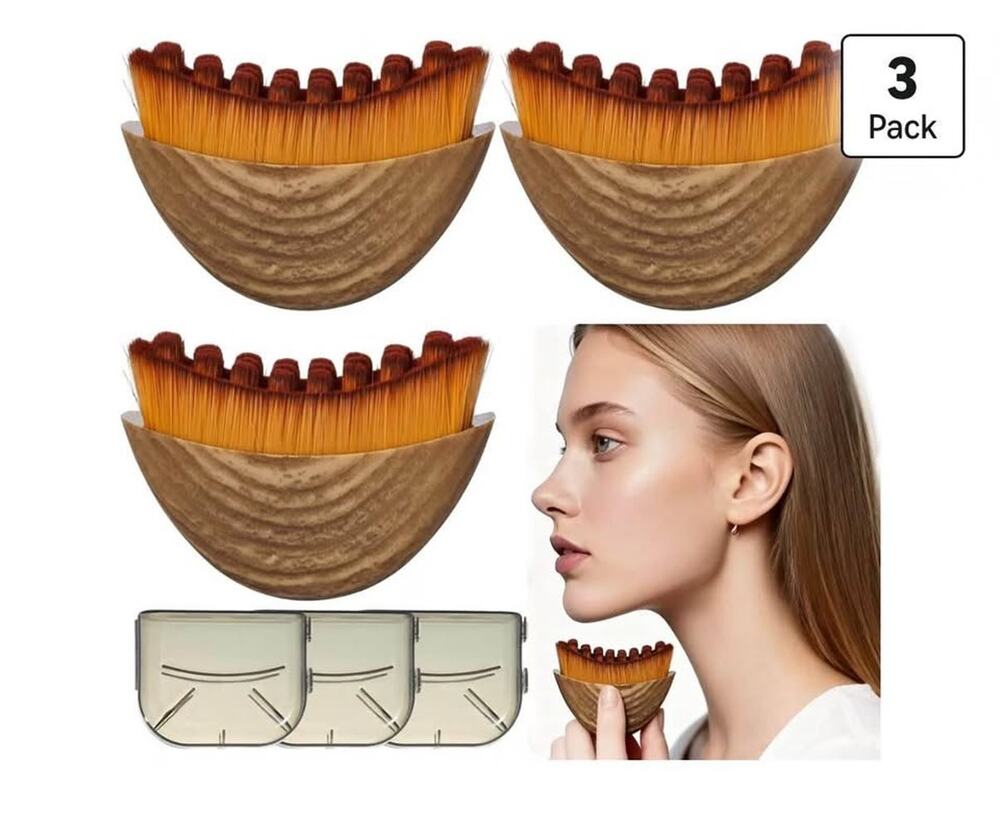 3-Pack Jawline Contouring Makeup Brushes
